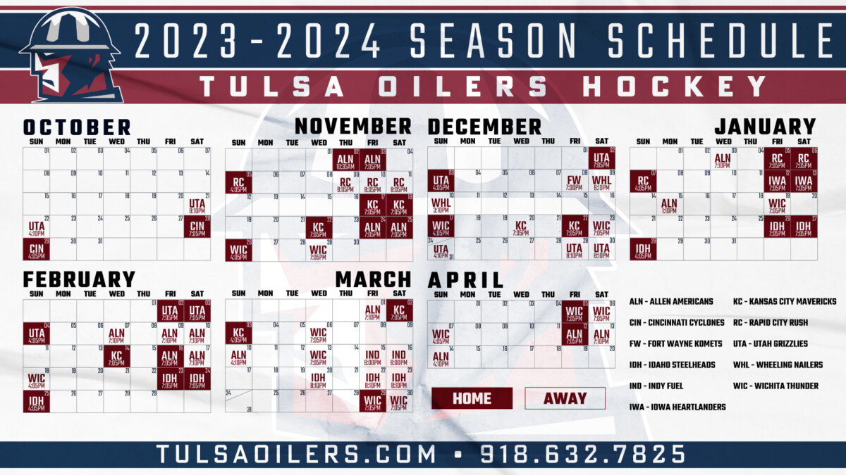 Tulsa Oilers Schedule 2024 24 Eilis Harlene