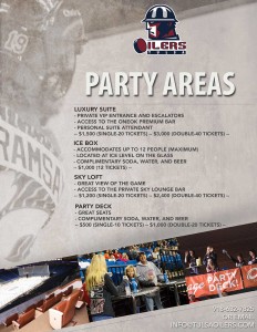 Party Areas | Tulsa Oilers Hockey