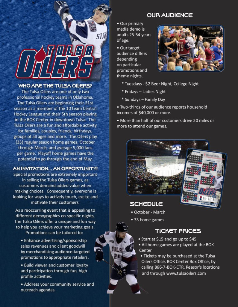 Corporate Sponsorship Opportunities - Page 1 | Tulsa Oilers